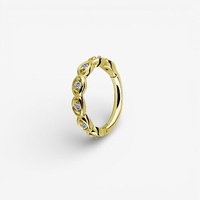 Gold Steel Hinged Ring - Premium Zirconia
