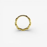 Gold Steel Hinged Ring - Chain Design