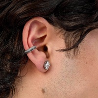 Surgical Steel Conch Ring - Double Row Cubic Zirconia