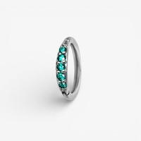 Surgical Steel Hinged Ring - Premium Zirconia