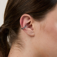 Black Steel Conch Ring - Cubic Zirconia