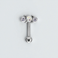 Titanium Internal Thread Rook Bar - Premium Zirconia Tri Cluster