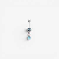 Bioflex Belly Ring - Gem and Pear Shaped Jewellery Charm
