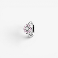 Nickel Free Cobalt Chrome Belly Ring - Premium Zirconia Flower