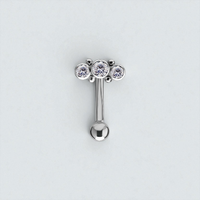 Titanium Internal Thread Rook Bar - Premium Zirconia Tri Cluster