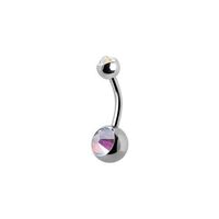 Titanium Double Jewelled Belly Bar