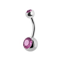 Titanium Double Jewelled Belly Ring