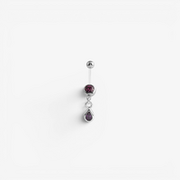 Bioflex Belly Ring - Gem and Pear Shaped Jewellery Charm