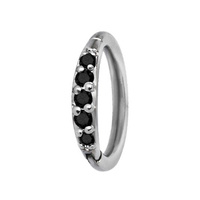 Surgical Steel Hinged Ring - Premium Zirconia