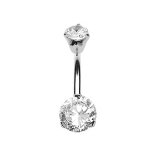 Surgical Steel Double Jewelled Belly Ring