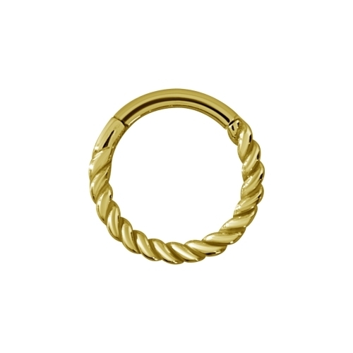 Gold Steel Conch Ring - Twisted Wire
