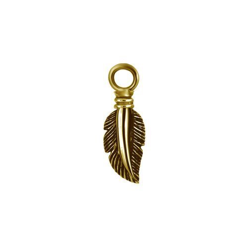 Gold Steel Feather Jewellery Charm