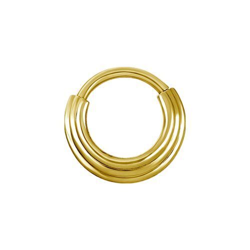 Gold Steel Multi Layered Septum Ring 16 Gauge - 8mm