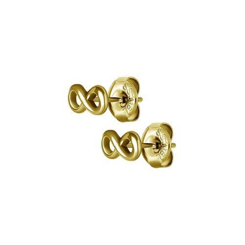 Gold Steel Ear Studs - Infinity
