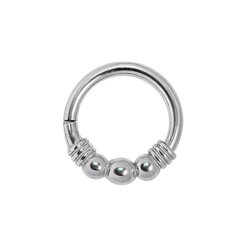 Surgical Steel Conch Ring - 3 Balls