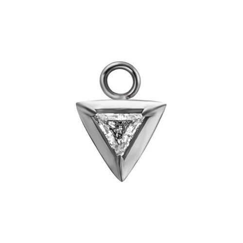 Surgical Steel Triangle Charm - Cubic Zirconia
