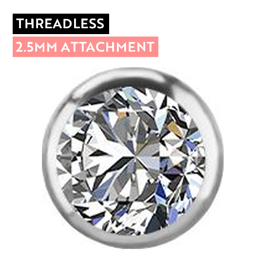 Large View Titanium  - Premium Zirconia - 2.5mm Threadless Attachment