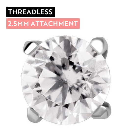 Large View Titanium - Round Claw Set Premium Zirconia - 2.5mm - Threadless Attachment