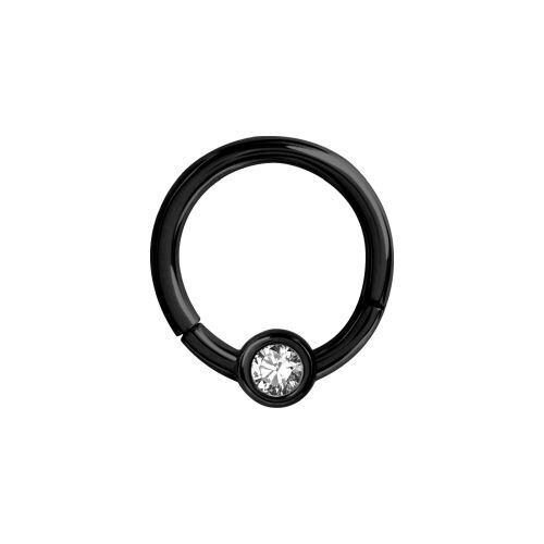Black Nickel Free Cobalt Chrome Hinged Ring - 3mm Disc