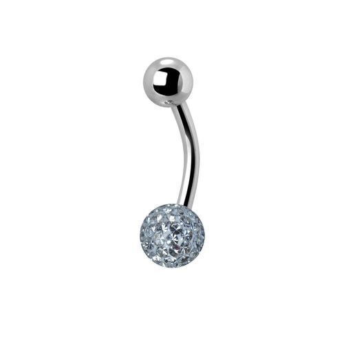 Surgical Steel Belly Ring - Epoxy Jewelled Balls
