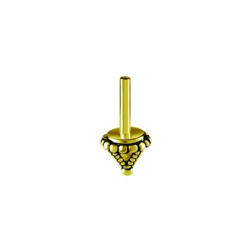 18K Gold Threadless Barbell for Vertical Helix Tribal Top 16 Gauge - 6mm