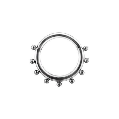 Titanium Hinged Ring - Plain Balls 16 Gauge - 6mm