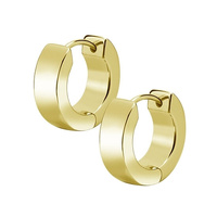 Gold Steel Huggies Hoop Earrings 20 Gauge - 9mm