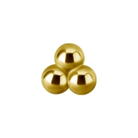 Gold Titanium Attachment for (Type S) Internal Thread Labret - 3 Ball Trinity