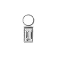 Surgical Steel Baguette Charm - Cubic Zirconia