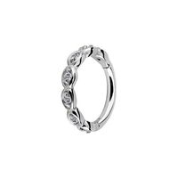 Surgical Steel Hinged Ring - Woven Band Premium Zirconia