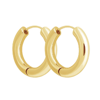 Gold Steel Chunky Round Hoops 