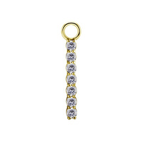 Gold Titanium Premium Zirconia Bar Jewellery Charm