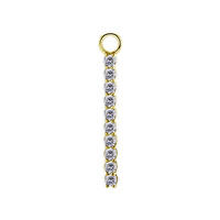 Gold Titanium 10 Stones Premium Zirconia Bar Jewellery Charm