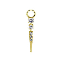 Gold Titanium Premium Zirconia Pointed Bar Jewellery Charm