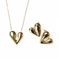 Gold Surgical Steel Heart Bubble Set