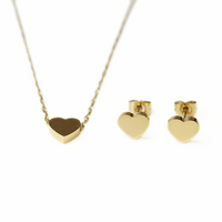 Gold Surgical Steel Mini Heart Set 