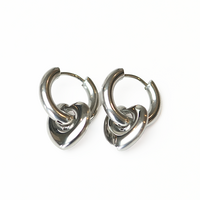 Surgical Steel Heart Charm Earrings 