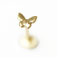 Gold Titanium Butterfly Flatback Labrets