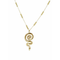 Gold Surgical Steel Snake Charm Necklace