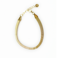 Gold Surgical Steel Flat Chain Bracelet