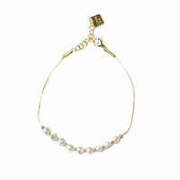 Gold Surgical Steel Threaded Pearl Bracelet
