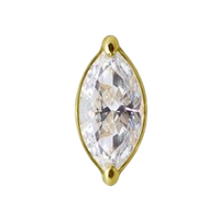 14K Gold - Marquise Shape Premium Zirconia - 5mm Threadless Attachment