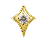 14k Gold - Premium Zirconia Diamond Star - 6.5mm Threadless Attachment