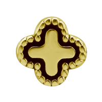 14K Gold - Plain Clover - 4mm Threadless Attachment
