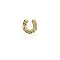 Gold Steel - Premium Zirconia Horseshoe - 6mm Internal Thread Labret Attachment