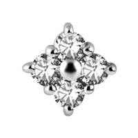 Surgical Steel - Round Pointed Star - 7mm Internal Thread Labret Attachment