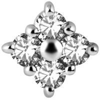 Sterilised Surgical Steel - Premium Zirconia - Diamond - 6mm Internal Thread Labret Attachment