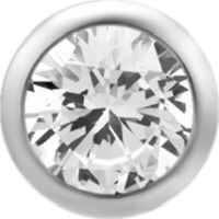 Sterilised Titanium - Premium Zirconia Cubic Disc - 2.5mm Internal Thread Labret Attachment