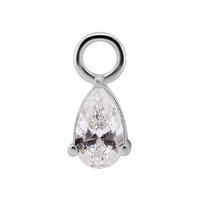 Titanium Jewellery Charm Pear Premium Zirconia
