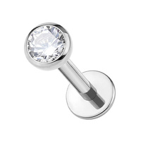 Titanium 2.2mm Premium Zirconia - Threadless 18G - 7mm Flatback Stud